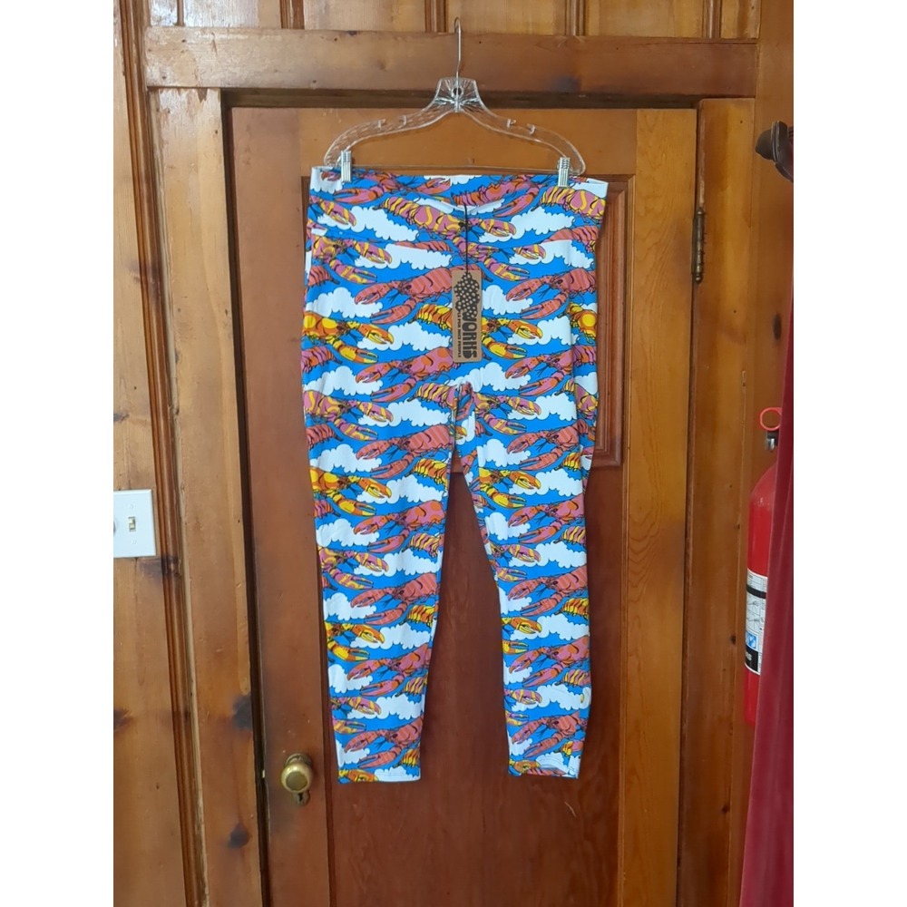 NWT Nooworks Lobster Dreams Leggings Pants Sz 4X Multicolor‎ 38x28
